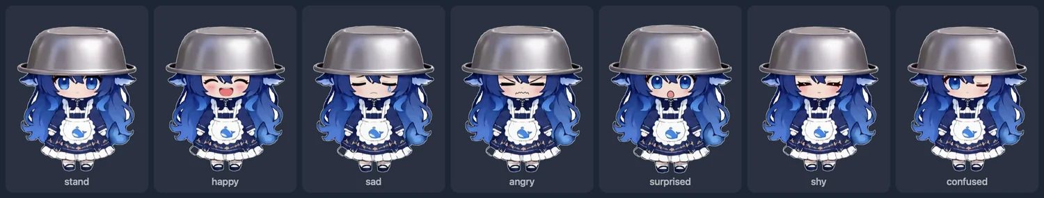 standing art plus six expressions for both skins